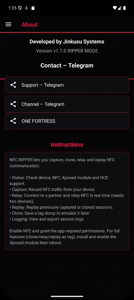 About – Features and instructions